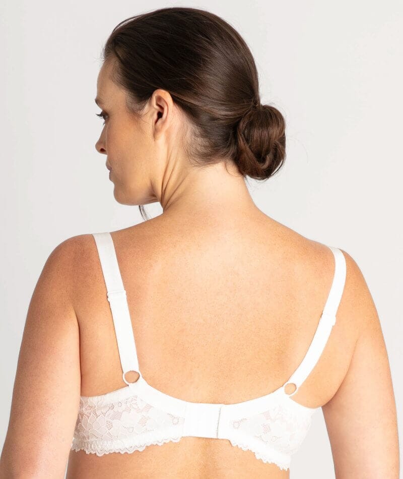 Ava & Audrey Bardot Lace Balconette Underwire Bra - White Bras
