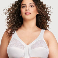 Glamorise MagicLift Front-Closure Wire-free Support Bra - White