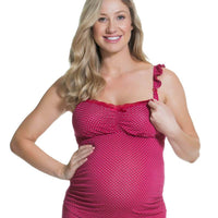 Cake Maternity Rhubarb Torte Maternity & Nursing Camisole - Red