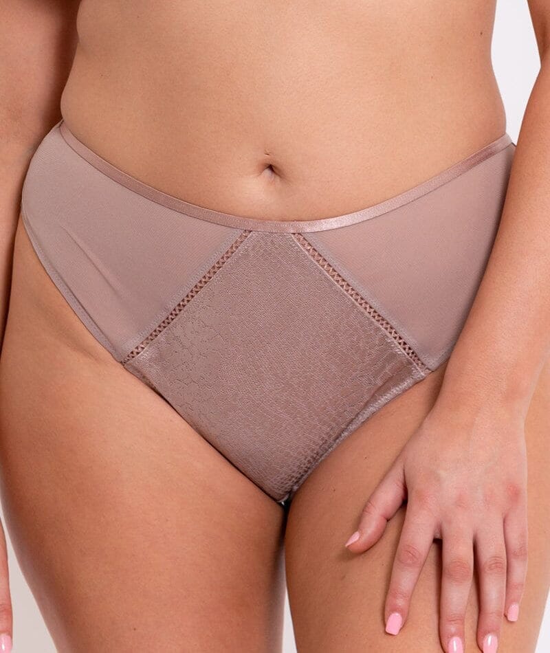 Curvy Kate Amaze High Waist Brazilian Brief - Mink Knickers