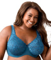 Elila Full Coverage Stretch Lace Underwired Bra - Teal Bras