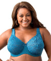 Elila Full Coverage Stretch Lace Underwired Bra - Teal Bras 34DD Teal