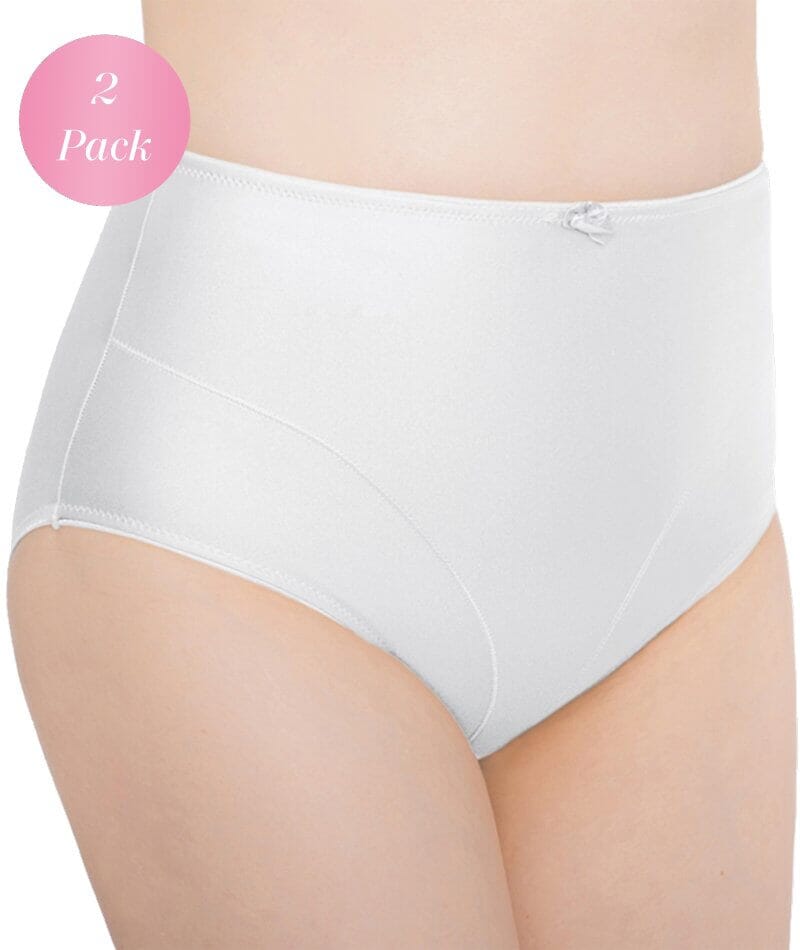 Exquisite Form Control Top Shaping Brief 2 Pack - White Shapewear