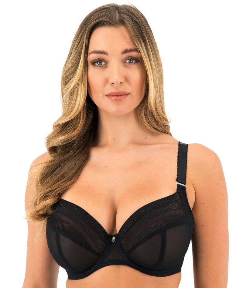 Fantasie Devote Underwire Side Support Plunge Bra - Black Bras
