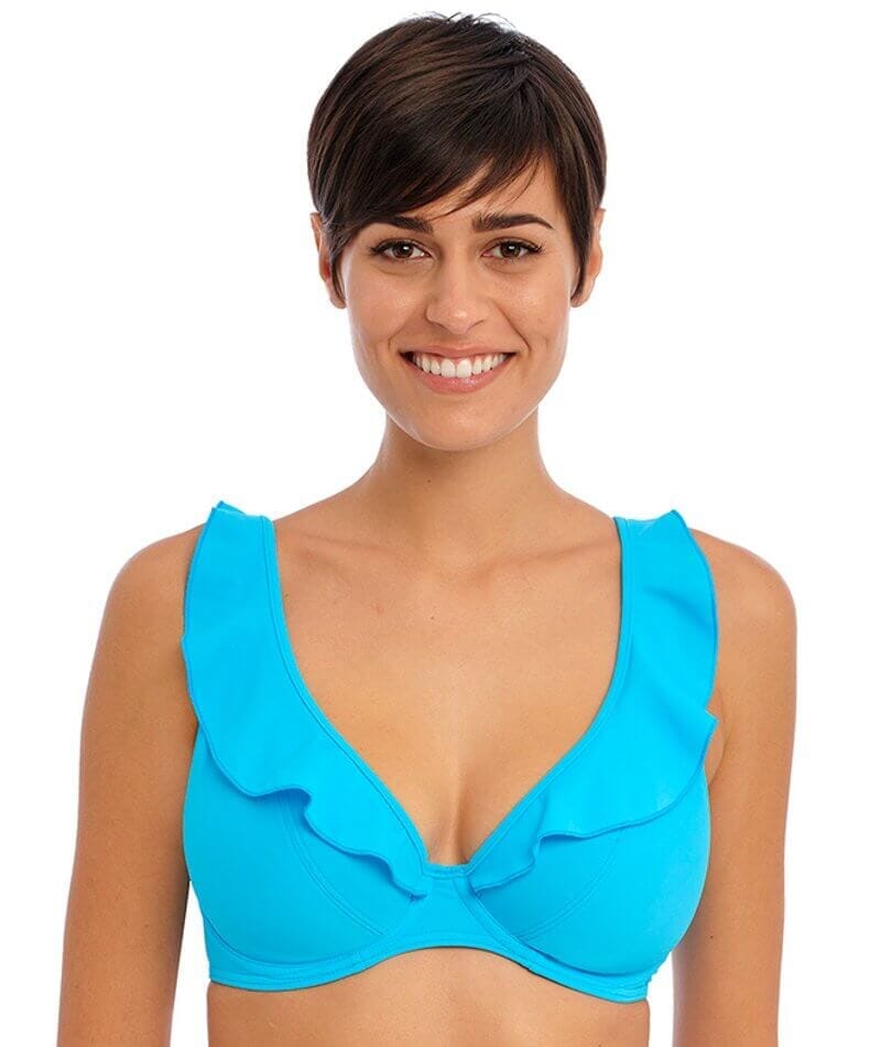 Freya Swim Jewel Cove Underwire High Apex Bikini Top - Plain Turquoise Swim