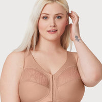 Glamorise MagicLift Natural Shape Front-Closure Wire-free Bra - Cappuccino