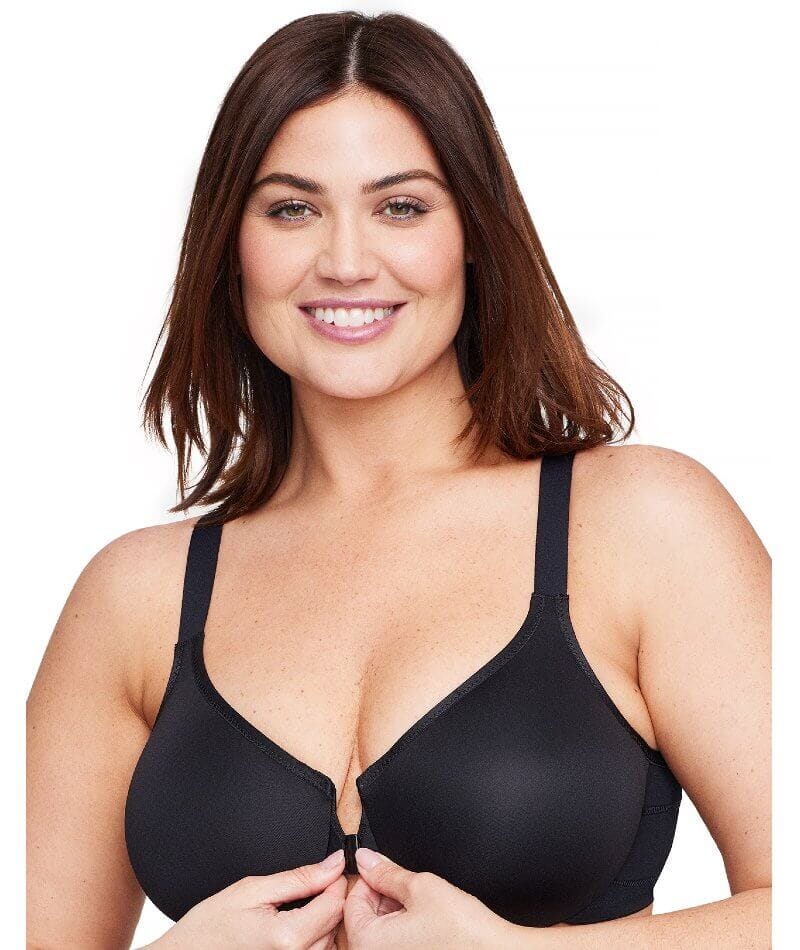 Glamorise WonderWire Front-Closure Posture Bra - Black Bra