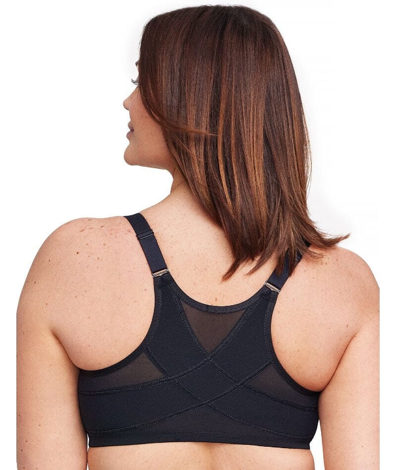 Glamorise WonderWire Front-Closure Posture Bra - Black Bra
