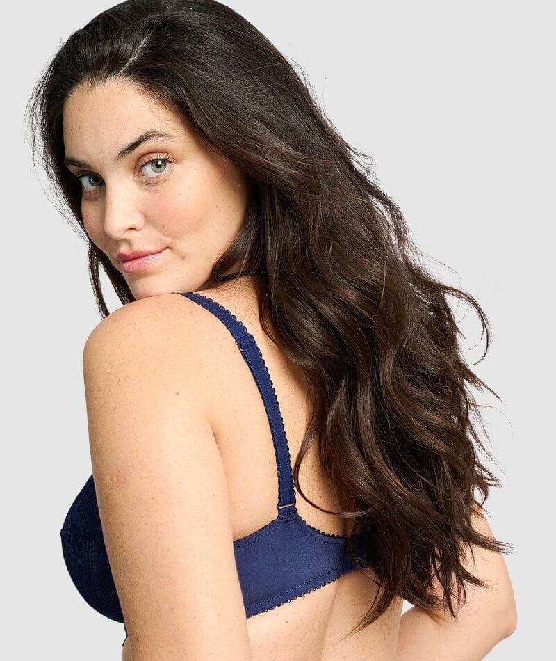 Sans Complexe Ariane Full Cup Underwired Lace Bra - Marine Blue Bras