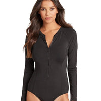 Sea Level Essentials Long Sleeve B-DD Cup One Piece Swimsuit - Black