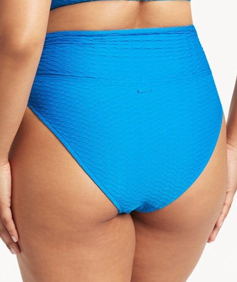 Sea Level Honeycomb Wrap High Waisted Brief - Capri Swim
