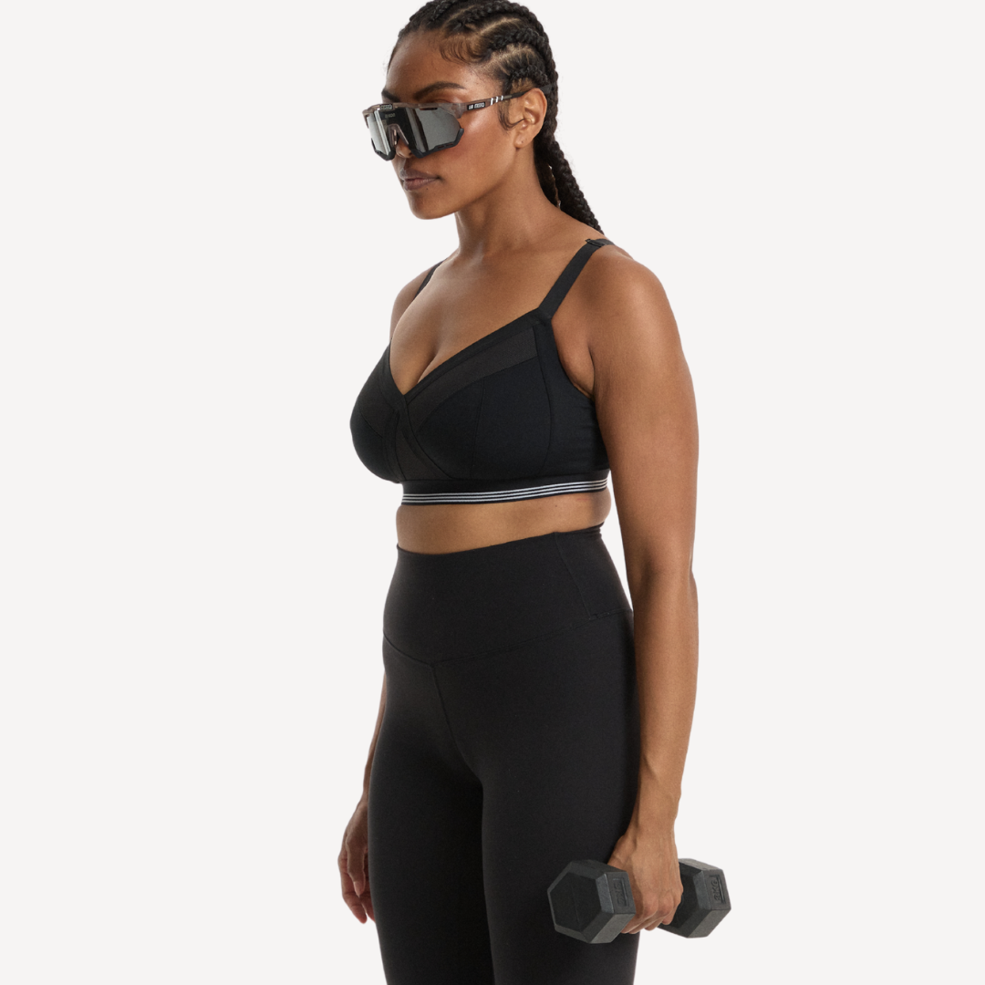 Nala Sporty Support Wirefree Bralette - Licorice/Snow Cone