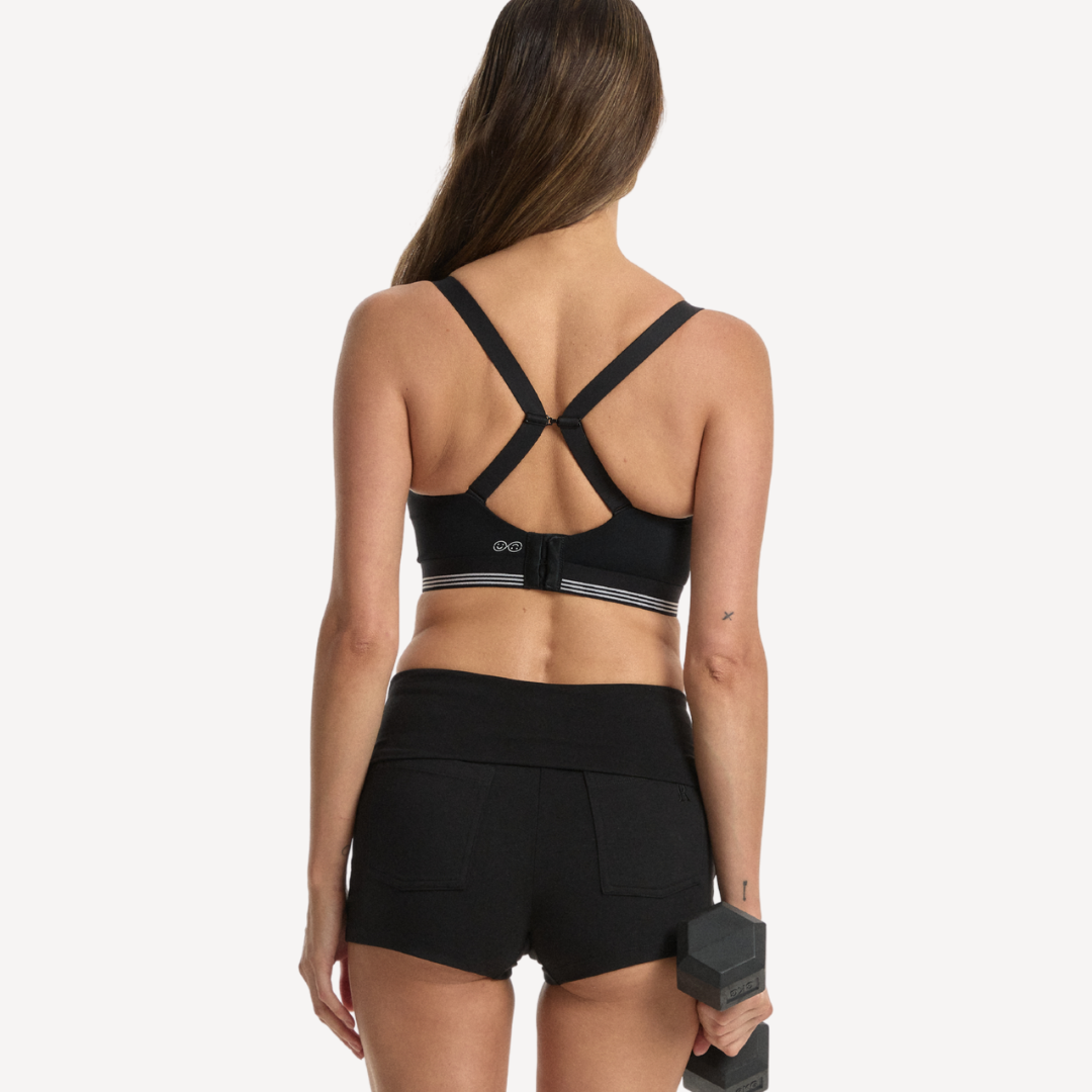 Nala Sporty Support Wirefree Bralette - Licorice/Snow Cone