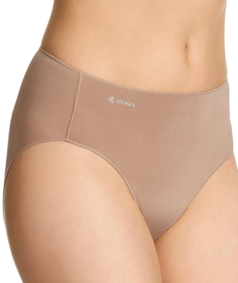 Jockey No Panty Line Promise Tactel Hi Cut Brief - Flesh Knickers 10 