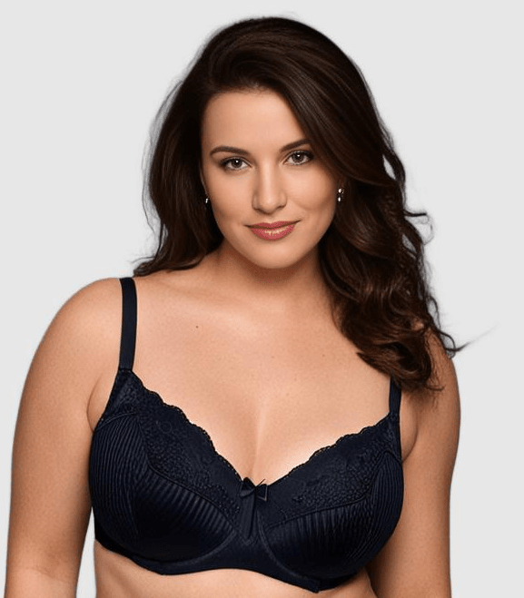 Ava & Audrey Jacqueline Minimiser Full Cup Underwire Bra - Black Bras