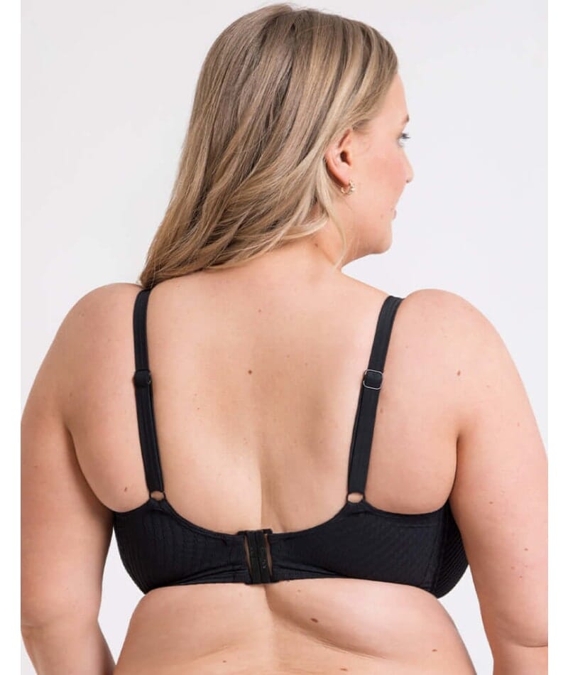 Curvy Kate Jet Set Balcony Bikini Top - Black Swim