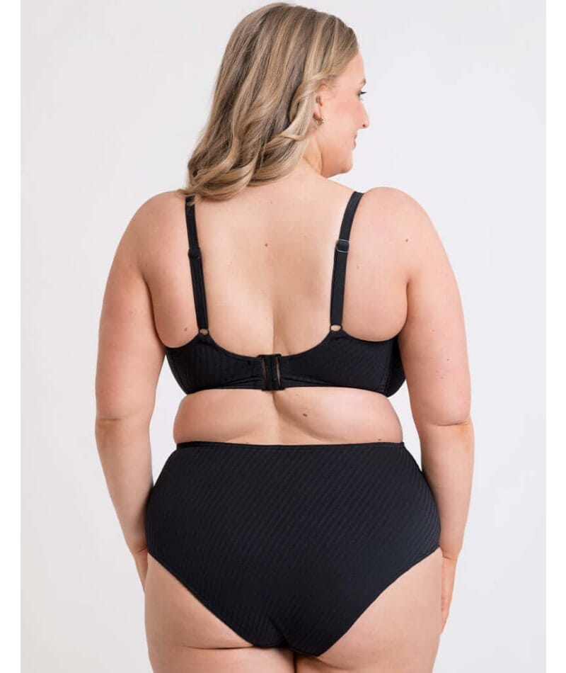 Curvy Kate Jet Set Balcony Bikini Top - Black Swim