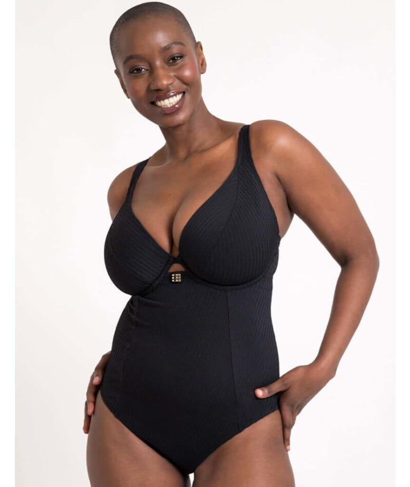 Curvy Kate Jet Set Multiway Plunge Swimsuit - Black Swim 