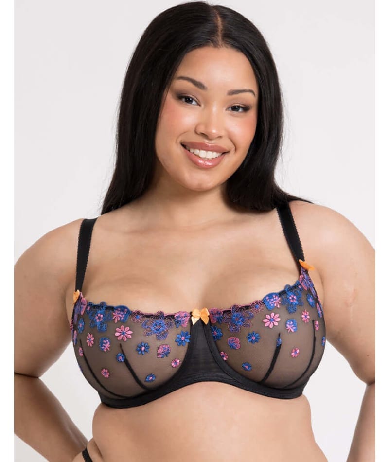 Curvy Kate Strawberry Crush Balcony Bra - Black Multi Bras 