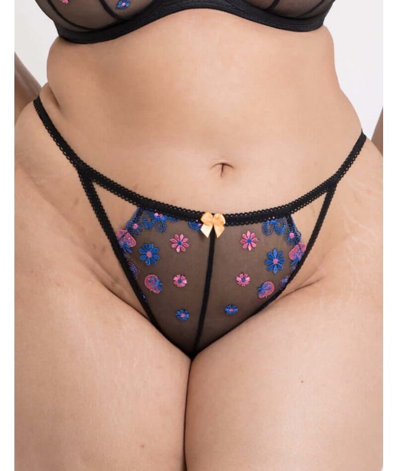 Curvy Kate Strawberry Crush Brazilian Brief - Black Multi Knickers 