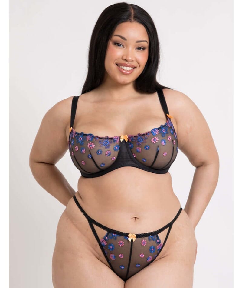 Curvy Kate Strawberry Crush Brazilian Brief - Black Multi Knickers