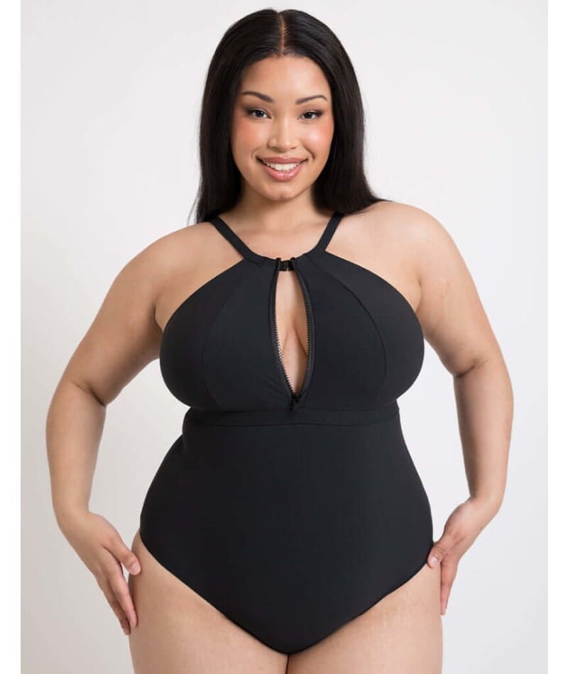 Curvy Kate Zip Tide Wire Free Multiway One Piece Swimsuit - Black Swim