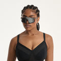 Nala Sporty Support Wirefree Bralette - Licorice/Snow Cone