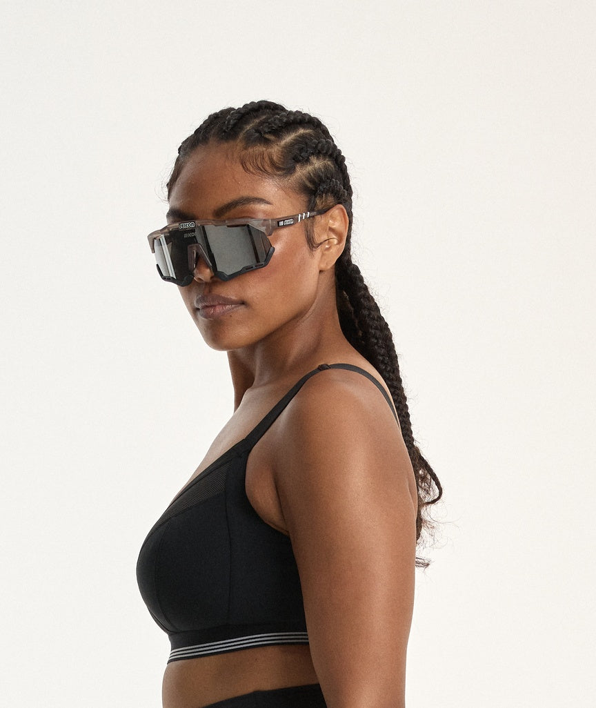 Nala Sporty Support Wirefree Bralette - Licorice/Snow Cone