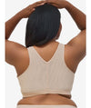 Leading Lady Harper Plus Size Back Smoothing Wire-free Front Close Bra - Sand Bras