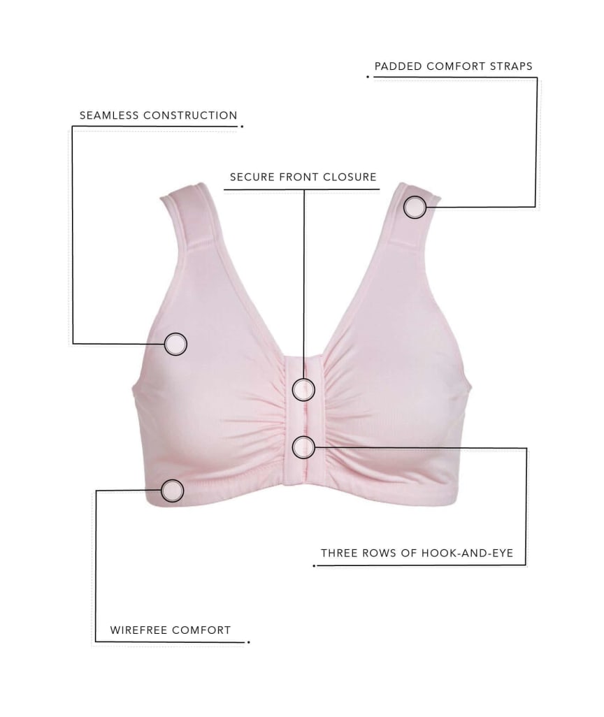 Leading Lady Laurel Wirefree Front Close Comfort Bra - White