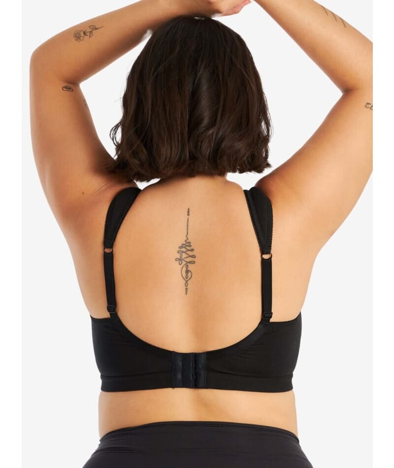 Leading Lady The Evie Plus Size Wire-free Cotton Comfort Bra - Black Bras