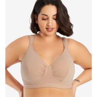 Leading Lady The Evie Plus Size Wire-free Cotton Comfort Bra - Sand