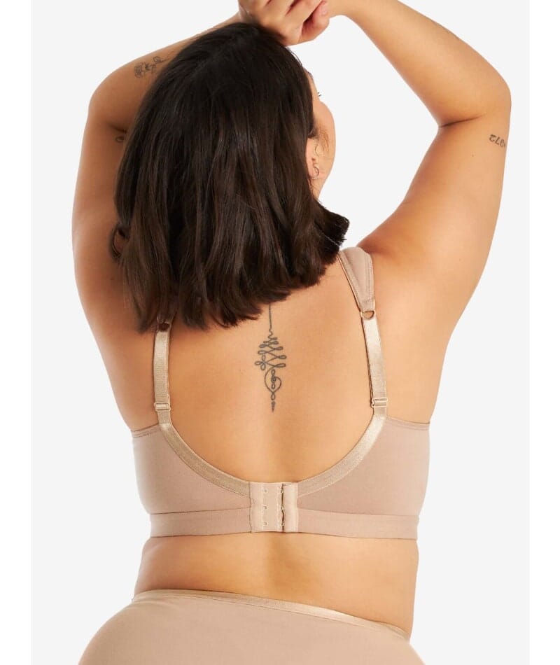 Leading Lady The Evie Plus Size Wire-free Cotton Comfort Bra - Sand Bras 