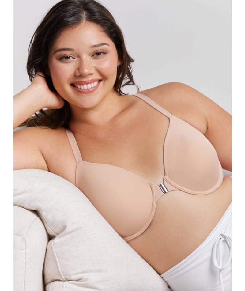 Leading Lady The Luna Front-Close Wired Racerback Bra - Sand Bras