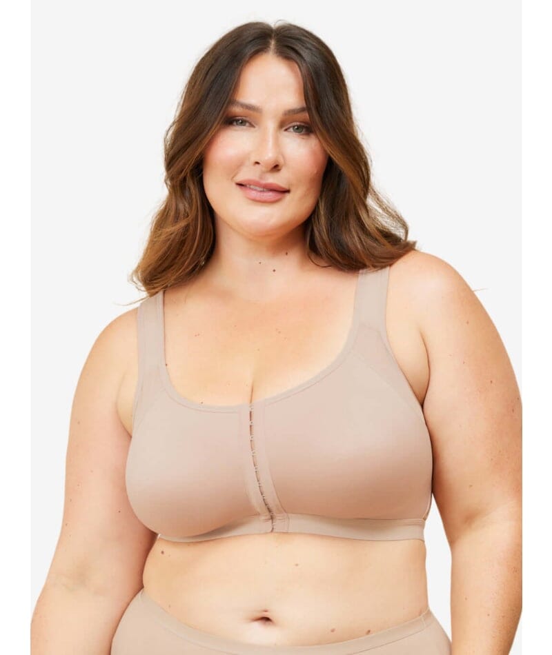 Leading Lady The Moira Front-Close Wire-Free Spacer Cup Bra - Sand Bras