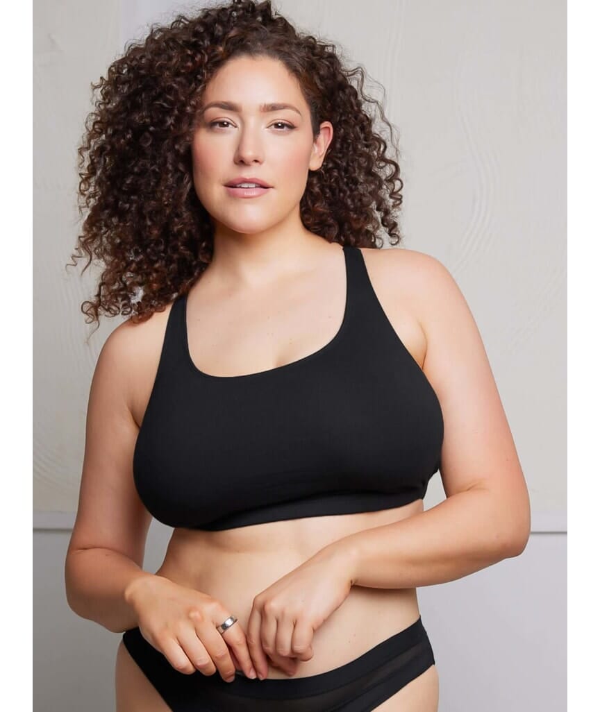 Leading Lady The Serena Wire-free Crop Top - Black Bras