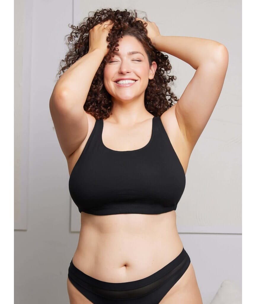 Leading Lady The Serena Wire-free Crop Top - Black Bras