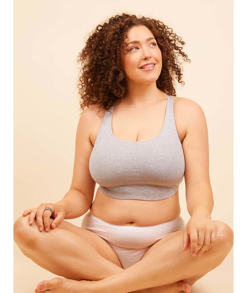 Leading Lady The Serena Wire-free Crop Top - Grey Bras