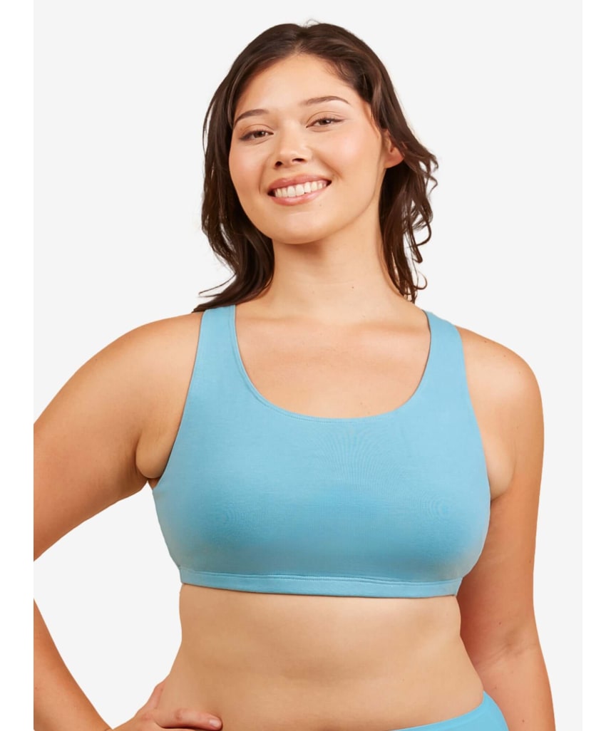 Leading Lady The Serena Wire-free Crop Top - Sea Glass Blue
