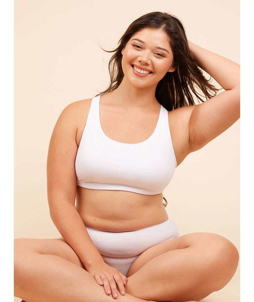 Leading Lady The Serena Wire-free Crop Top - White Bras
