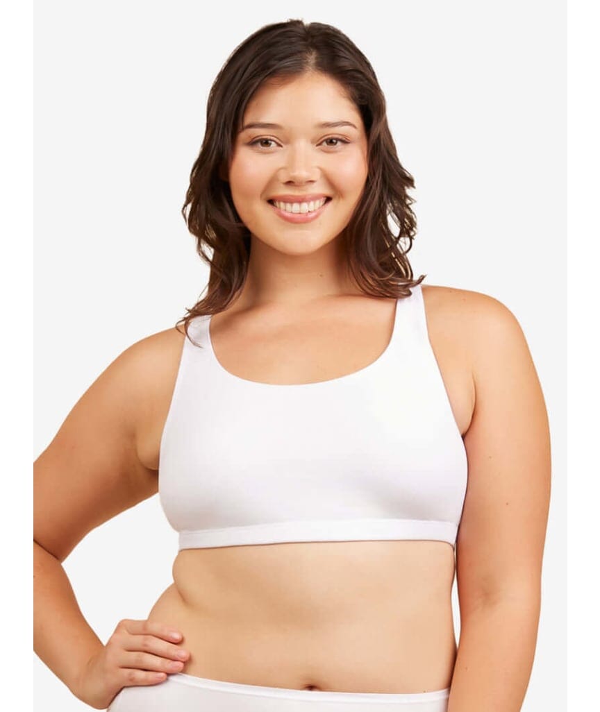 Leading Lady The Serena Wire-free Crop Top - White - Curvy Bras