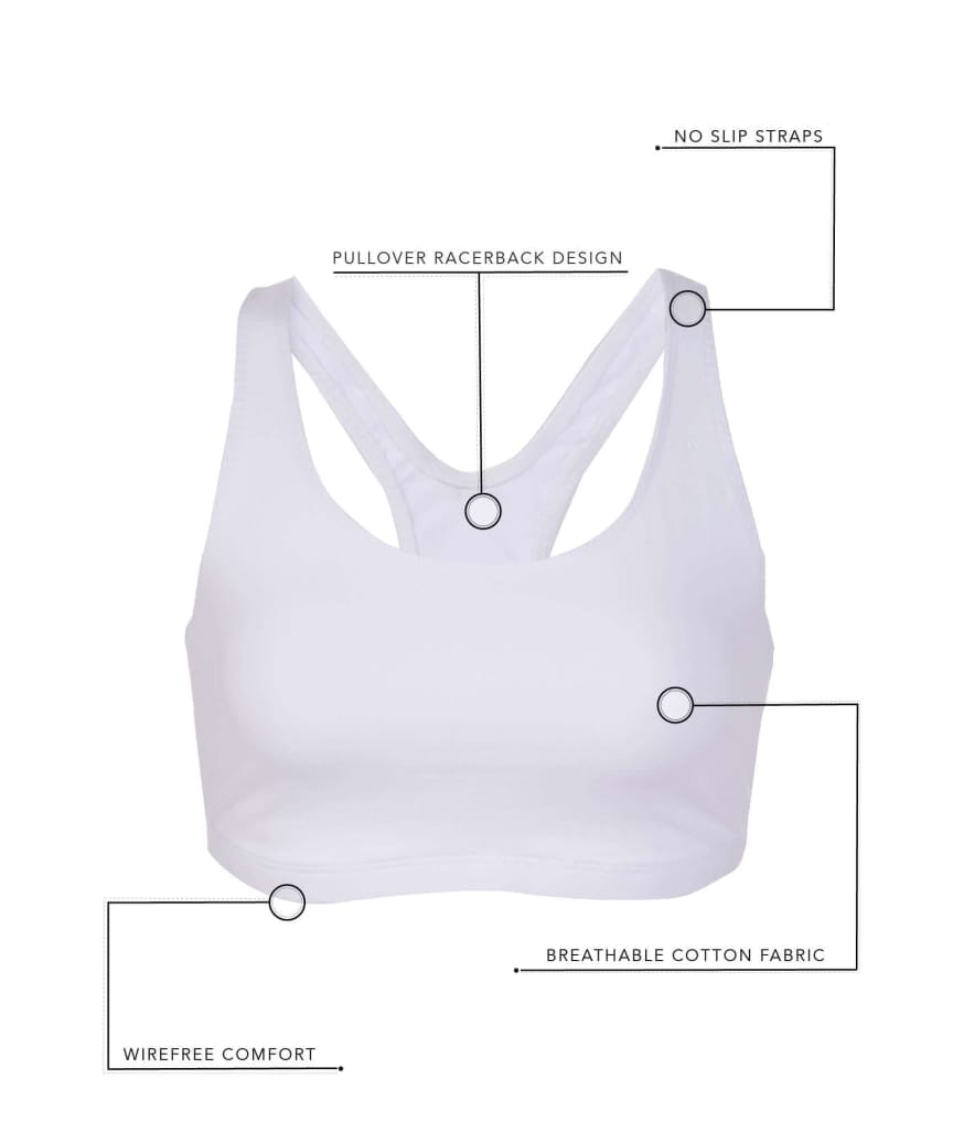 Leading Lady The Serena Wire-free Crop Top - White Bras 