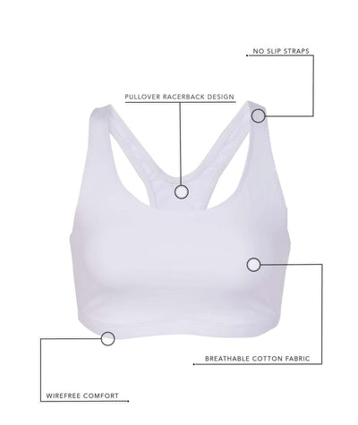 Leading Lady The Serena Wire-free Crop Top - White Bras