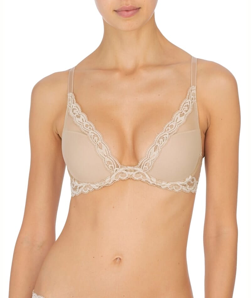 Natori Feathers Lightly Padded Wired Plunge Bra - Cafe Bras