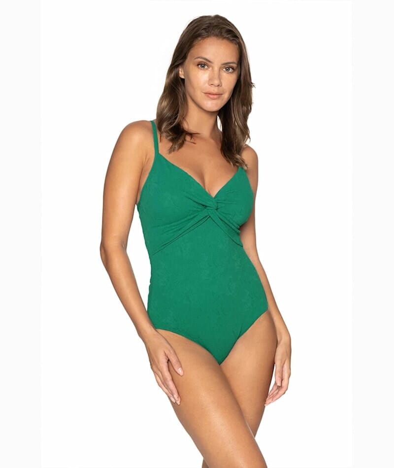 Nip Tuck Amelius Kate Looped Front A-D Cup One Piece Swimsuit - Green Swim