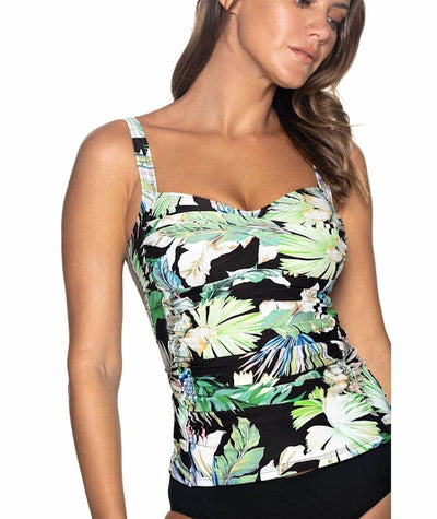 Nip Tuck Kakadu Joanne Twist Front A-DD Cup Tankini Top - Black Swim
