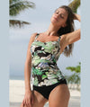 Nip Tuck Kakadu Joanne Twist Front A-DD Cup Tankini Top - Black Swim