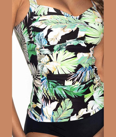 Nip Tuck Kakadu Joanne Twist Front A-DD Cup Tankini Top - Black Swim