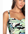 Nip Tuck Kakadu Joanne Twist Front A-DD Cup Tankini Top - Black Swim