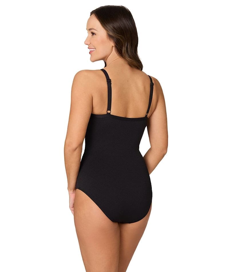 Nip Tuck Must Haves Kate Looped Front A-D Cup One Piece Swimsuit - Black Swim 